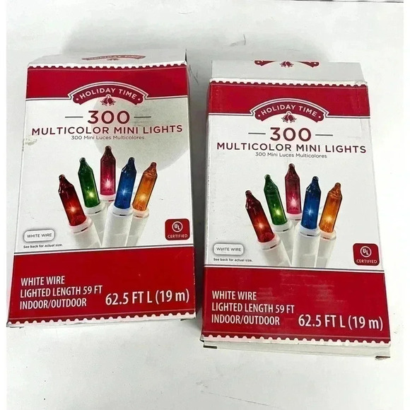 300 Count Mini String Christmas Lights Set of 2 WORKING Open Box Holiday Time - Picture 1 of 9